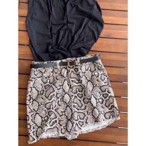 Mini animal print skirt